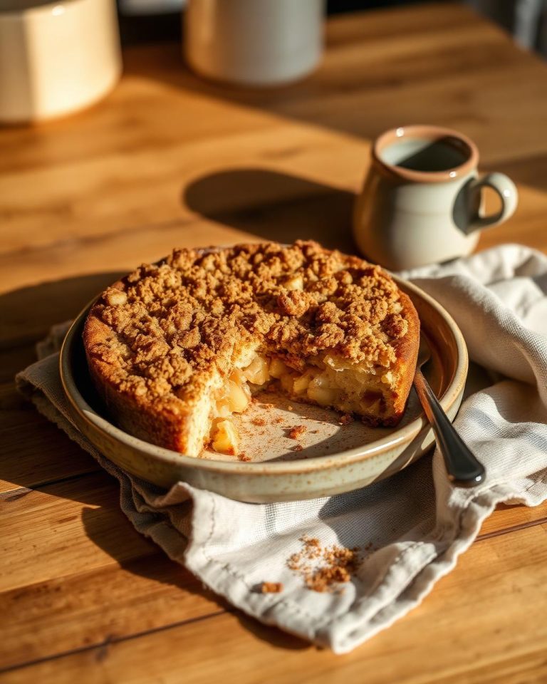 Cozy apple crumble cake with cinnamon streusel