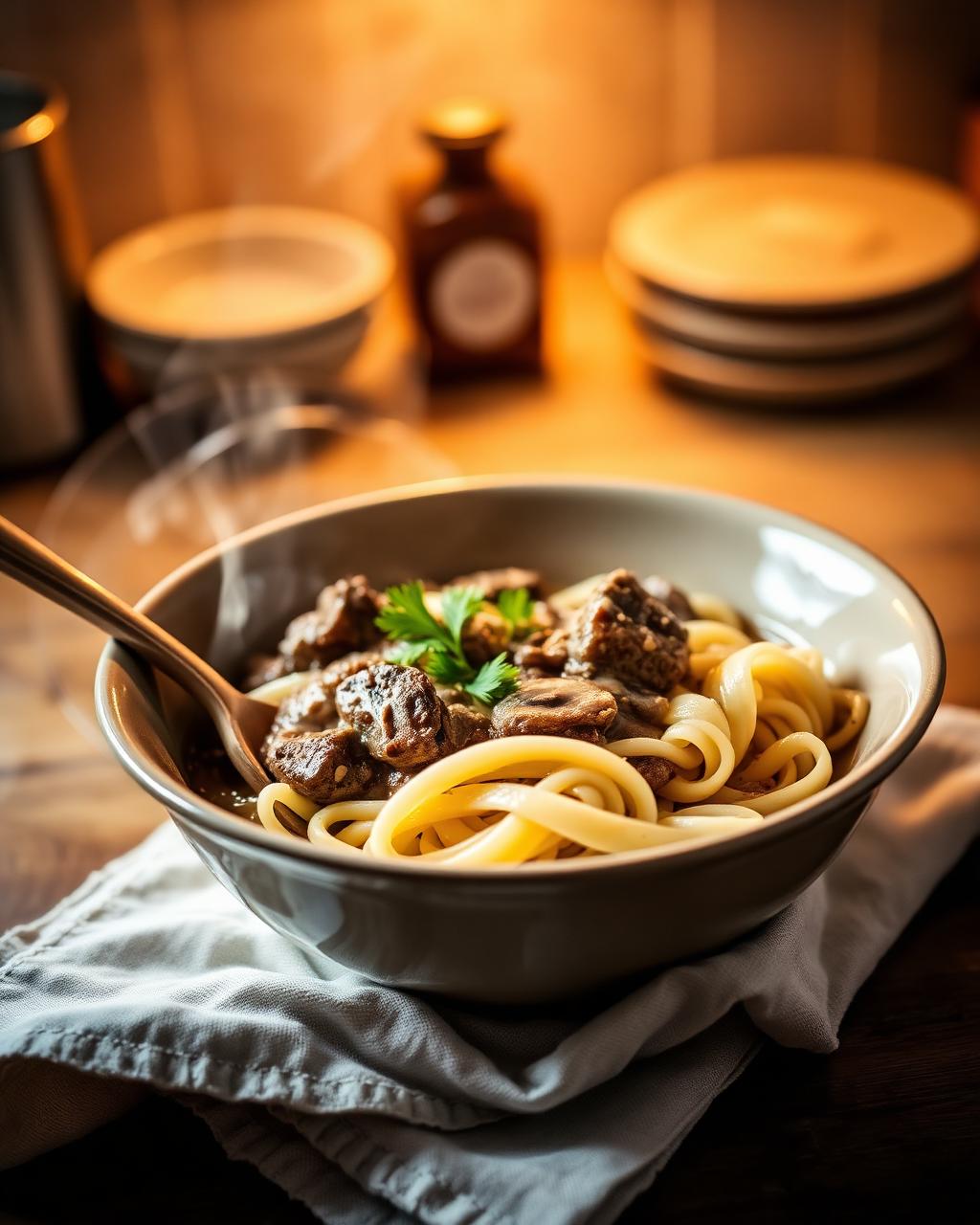 Cozy Beef Stroganoff Egg Noodles