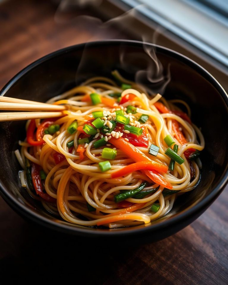 Japchae-inspired sweet soy noodles